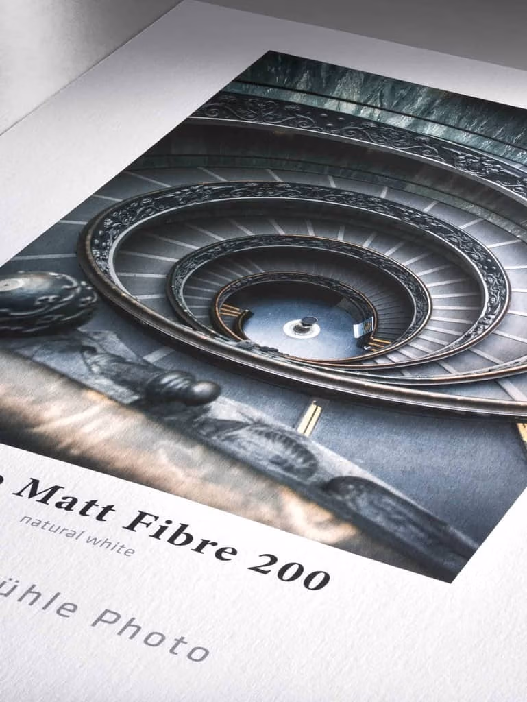 exemplo de superfície do papel para impressão Photo Matt Fibre