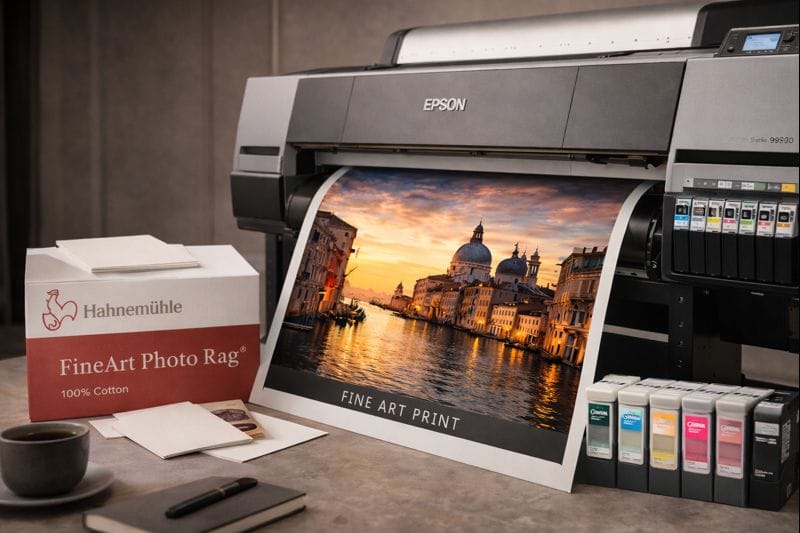 Impressora fine art Epson e papeis 100 % algodão Hahnemuhle